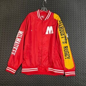 Vintage Marquette Rugby Jacket XL Mens Ryno Red White‎ Bomber College University
